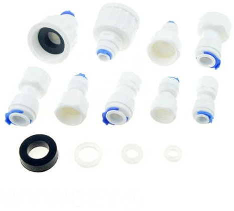 Osmose RO Wassersystem-Armatur, 1/4 Zoll, 3/8 Zoll, 8 mm Außendurchmesser, Schlauch 1/4 Zoll, 1/2 Zoll, 3/4 Zoll, 1/8 Zoll Innengewinde, Kunststoffrohr-Schnellverbinder, für 3I8 Zoll OD Schlauch - 3/8