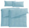 Pure Label Musselin Bettwäsche 155x220 4-teilig bestehend aus Bettbezug 155 x 220 cm 2er Set, Kissenbezug 40x80 cm 2er Set aus Baumwolle - Traumhaft kuschelige Bettwäsche-Sets in blau