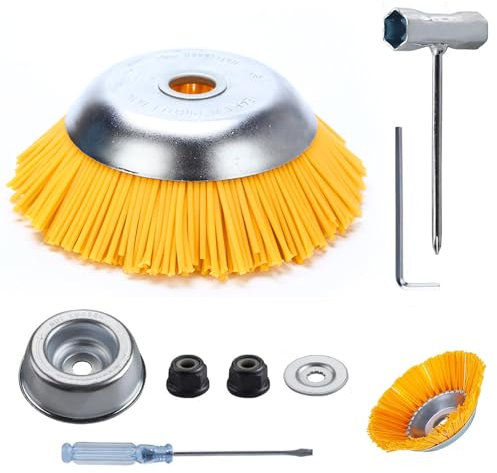 Spazzola per erbacce in nylon, spazzola per erbacce in nylon, decespugliatore, spazzola rotonda, spazzola per erbacce selvatiche, spazzola per tagliaerba