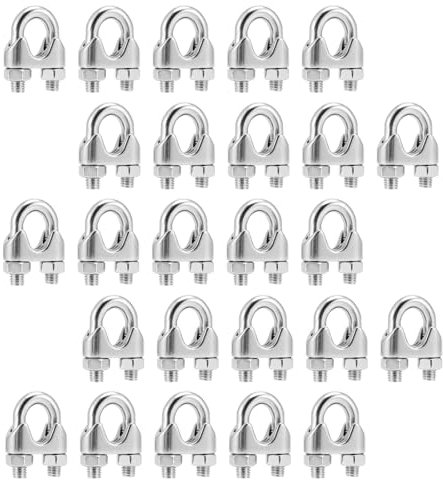 NAMYEUT 20 Stück M5 Drahtseilklemme Edelstahl, 5mm Bügelseilklemme, Wire Rope Clamp, U Bolzen Bügelform Drahtseil Seilklemme für 5mm Drahtseil und Stahlseil