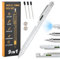 Penna Regalo Multifunzione 9 in 1, Penna Multifunzione Regalo Uomo, Penna Tecnologica Apribottiglie, Penna Portautensili Portatile per San Valentino, Regalo Festa del Papà (Argento)