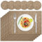 Modern Table Mats Set of 6, Leather Heat Resistant Placemats, Easy to Clean Anti-Slip Place Mats for Dining Table Heat Resistant Non-Slip Washable Indoor/Outdoor (Gold）