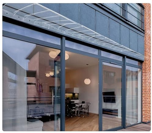 Transparent Polycarbonate Outdoor Front Door Canopy Awning Porch Shelter with Rain Protection and Back Door Eaves Canopy for 40x...