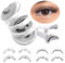Faux Cils Magnetique, 4 Paires Cils Extension Cils Magnétiques Réutilisable Naturel Extension Cils Magnetique Aucune Colle Requise Faux-Cils Magnetic avec Applicateur(SET-A+MC)