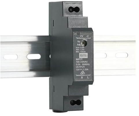 Alimentatore switching, Serie HDR HDR-15 Alimentatore switching su guida Din Alimentatore 5 V 12 V Trasformatore stabilizzatore di tensione AC-DC 15 W 24 V,per strisce LED, CCTV, stampante 3D(24V)