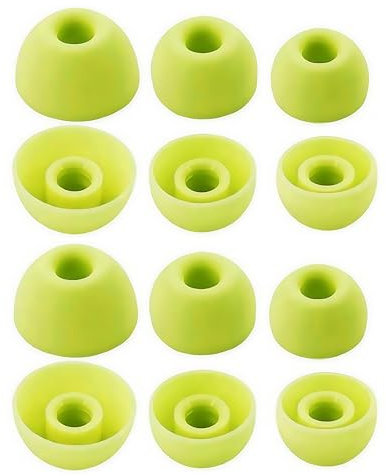 Rhinenet Eartips for Beats Studio Buds + Ear tips, Premium Silicone Antip Slip Cover Replacement Beats Earbuds Tips Ear pieces Fit in Charging Case 6Pairs S/M/L (Volt Yellow)