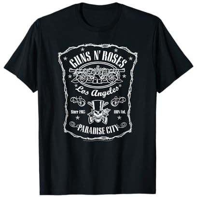 Guns 'N' Roses Paradise City Vintage Rock Band Label T-Shirt