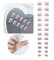 24er-Set Ombré-Nagelsticker (kurz) - Wiederverwendbare Fake Nails mit Werkzeugset