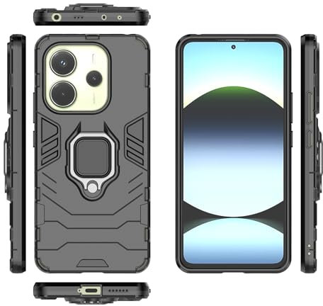 ZUBEE Case Tablet PC Coque Fine en PC et TPU avec Support for Xiaomi Redmi Note 14 4G Tablet Couverture arrière(Svart)