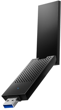 Cudy BE6500 Tri-Band Wi-Fi 7 Wireless USB 3.0 Adapter WU6500 Adaptateur WiFi pour PC de bureau, prend en charge Windows 11/10, antennes à gain élevé, 6 GHz, 4K-QAM, 160 MHz, WPA3