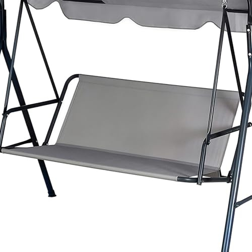 Garden Swing Seat Cover Replacement 900D Oxford Fabric Waterproof Windproof Anti-UV 2&3 Seat Patio Swing Seat Replacement Covers Universal Fit for Outdoor Porch Garden Yard Swings (Grey, 138x50x50cm)