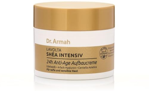Dr. Armah – Lavolta Shéa Intensiv – 24h Anti-Age Aufbaucreme – reichhaltige, parfumfreie Pflege mit Sheabutter, Centella Asiatica, Edelweiß-Extrakt & Vitamin E – straffend & intensiv pflegend – 150 ml