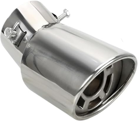 Auspuffblende Auto Auto-Dekor Chrom-Endrohr Universal-Auspuffblende Schalldämpfer Edelstahl Gebogenes Doppelendrohr Einzeln(Single)