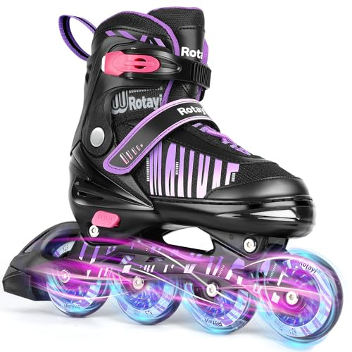 TaroKitc Inliner für Kinder Jugendliche und Damen/Herren, 4 Größen Verstellbare Inline Skates für Mädchen Jungen, Jugendliche Anfänger Inline Rollschuhe in den Größen 30–45