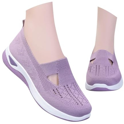 Richymfa Chaussure Orthopédique Femme Confortable Ete Chaussures sans Lacet Légère Respirante Basket de Marche Pieds Larges À Plateforme Chaussures Élégants Soulagement des Pieds