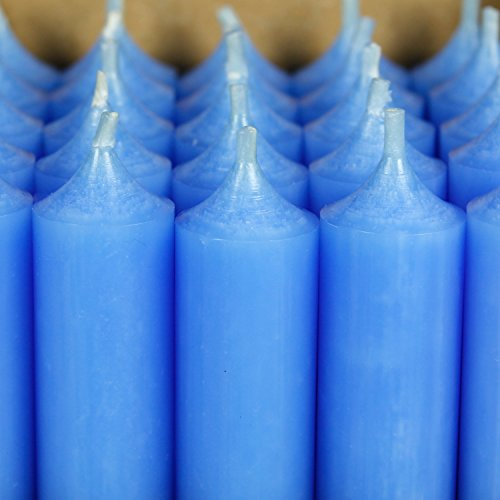 Bütic GmbH Stabkerzen durchgefärbt 180mm x Ø 22mm - Kerzen hochgereinigt, Brenndauer 8h, geruchsneutral, rußarm mit rückstandsfreiem Abbrand, Farbe:Hellblau, Set mit:8 Stück