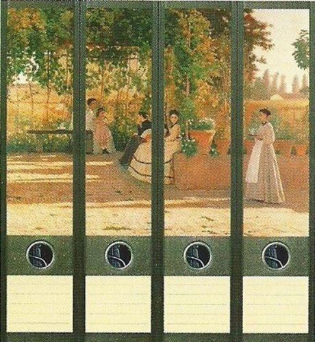 Ordnerrücken breit 4er Set Ordner Sommer Abend Aufkleber Etiketten Deko 005