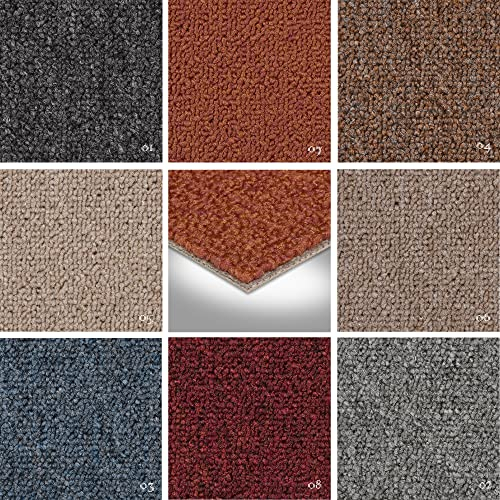 BODENMEISTER BM72051 Teppichboden Auslegware Meterware Schlinge blau grau 400 cm und 500 cm breit, verschiedene Längen, Variante: 7 x 5 m