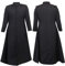 Adults Long Black Coat Fancy Dress Costume - Black Duster Jacket For Fancy Dress - X-Large Size