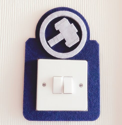 London Golden Swan 3D Superheroes Light Switch Wall Stickers, Batman, Marvel Avengers, Iron Man, Captain of America, Hulk, Thor, Felt Material! Kids Boys Girls Room Nursery (Thor)