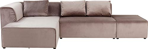 Kare Design Ecksofa Infinity, Taupe, L-Form, Ottomane Links, Samtoptik, Kissen abziehbar, 3 Kissen inklusive, Frei kombinierbar, Modern, Wohnzimmer, 70x306x182 cm (H/B/T)