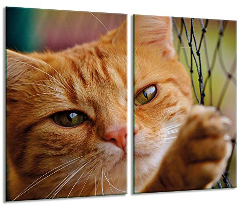 Herdabdeckplatten Ceranfeldabdeckung Spritzschutz Glas 2x30x52 Katze