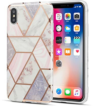 DEFBSC Hülle für iPhone XR Marmor Handyhülle Marmor-Design Anti-Shock Soft TPU Bumper Handytasche Schutzhülle Back Cover für iPhone XR
