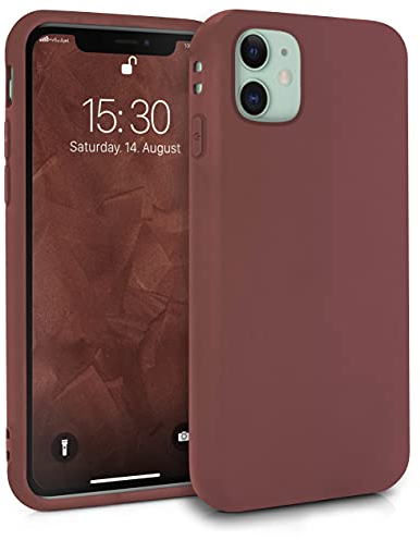 MyGadget Hülle kompatibel mit iPhone 11 - robuste Handyhülle TPU Case Slim Silikonhülle - Back Cover Kratzfest Schutzhülle matt Braun