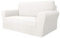 MAXIJIN Super Stretch Couch Bezug für 2-Sitzer Couch, 1-teilige Universal Love Sitzbezüge Jacquard Spandex Sofa Protector Hunde Haustierfreundliche Loveseat Schonbezug (2 Sitzer, Weiß)