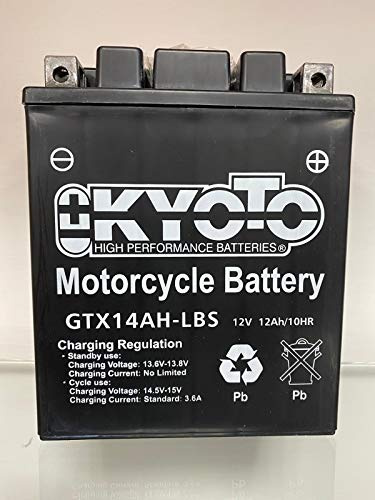 Batteria moto Kyoto YTX14AHL-BS compatibile con Aprilia ETX E-Starter 650 - Fornita pronta all'uso 12V 12Ah 134 x 89 x 166 mm