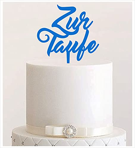 Manschin-Laserdesign Cake Topper Acryl/Holz Zur Taufe heilige Taufe, Topper, Caketopper, Einstecker, Stecker, Torte, Kuchen, Tortenstecker (Hellblau) Art.Nr. 5270