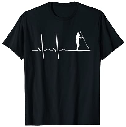 Stand Up Paddle Heartbeat Paddling Geschenk Herren Damen T-Shirt