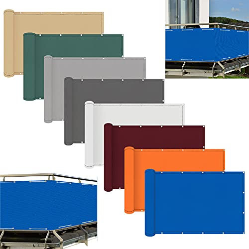 Revestimiento para BalcóN Alta Densidad 70x700cm ProteccióN UV Pantallas Protectoras Rectangular con Ojales Cuerdas Ideal para Balcón, Jardín, Piscina