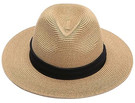 LUOLUOSM Herren Sonnenhut Großer Strohhut Panamahut Lässiger Strandhut am Meer 61/62/63/64cm mit winddichtem Seil