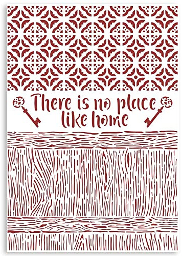 Stamperia KSG487 Stencil G cm 21x29,7-Casa Granada There is no Place Like Home, Multicoloured, A4, 3