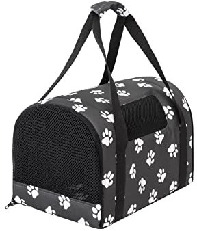 Katzentragetasche, Haustiertragetasche, Faltbare Hundetragetasche Transporttasche Transportbox, für Hunden oder Katzen, Graphit in den Pfoten,Größe 1: 27x39x28 cm