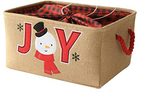 YFNHOME Weihnachtsdeko Aufbewahrungsbox Geschenke Körbe für Kinder, Aufbewahrungskorb Stoff mit Griffen, Weihnachtssack für Weihnachtskugeln und Baumspitze, für Kinderzimmer Kinderzimmer
