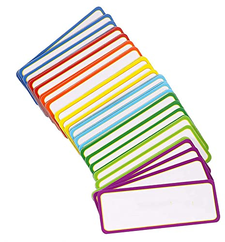 Frunimall Magnete Whiteboard,54 StüCk 9 Farben Magnetstreifen Beschreibbar,29 X 79MM,Magnete Beschreibbar,LöSchbarer Magnetstreifen für Lehrer,Kühlschrank,Magnettafel,Whiteboard