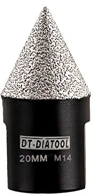DT-DIATOOL Diamond Beveling Chamfer Bits - Diamond Countersink Drill Bit 20mm for Enlarging Trimming Shaping Existing Holes of Granite Marble Porcelain Tiles