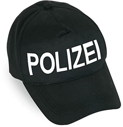 narrenwelt Polizei Mütze Polizei Basecap Kappe Cap Druck weiß variabel verstellbar Kinder und Erwachsene Baseballkappe