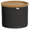 ROCKING GIFTS Zuccheriera in Ceramica Nera con Coperchio in BAMB˘ e Cucchiaio