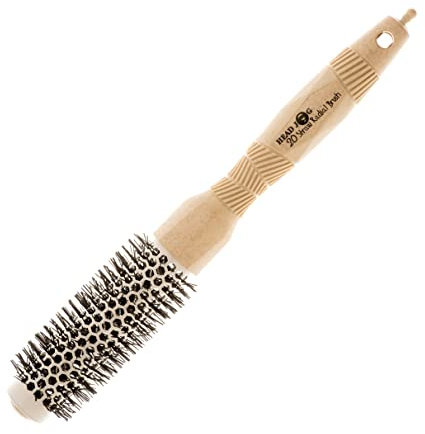 Head Jog 25mm Straw Radial Brush – Ceramic Coated Barrel & Ionic Round Brush for Hair, Blow Dry Hair Brush for Volume, Curling, Smoothing and Shine for All Hair Types