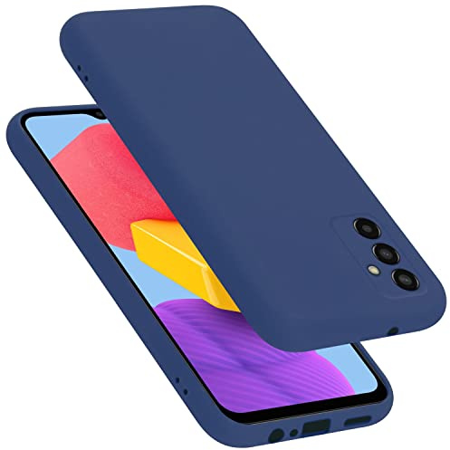 Cadorabo Hülle kompatibel mit Samsung Galaxy M13 4G Hülle Silikon Handyhülle für Galaxy M13 4G Case aus flüssigem Silikon- Kratzfeste und stoßfeste dünne TPU Schutzhülle - Liquid BLAU