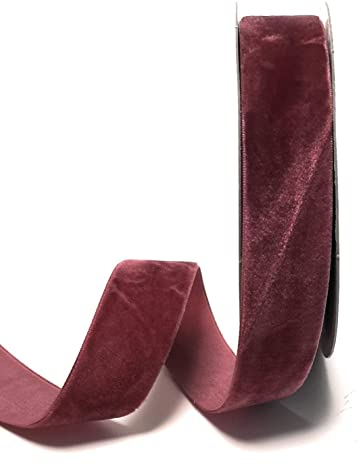 s.dekoda Dekoband Samt 10m x 25mm Weinrot - Bordeaux Samtband Samtborte Schleifenband [D1244-124]