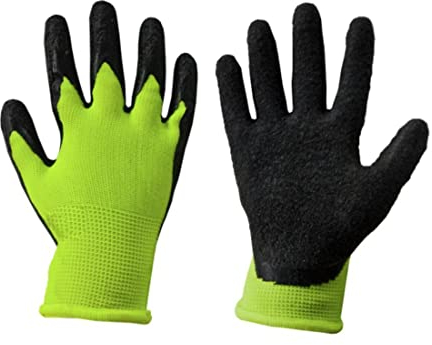 Bradas Kinder Arbeitshandschuhe mit Latexbeschichtung neongelb/schwarz 3