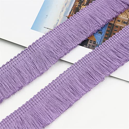 6 Meters 25mm Baumwolle Fransenbesatz FransenbordüRe Fransenborte Band Fringe Fransenband Quasten Trim MöBelfransen Spitzenband HäKelband Spitzenborte für Kleidung Vorhang Wohnaccessoires,Helles Lila