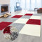 Flauschiger Shaggy-Teppich Hochflor mit Karomuster in rot grau Creme 160x230cm