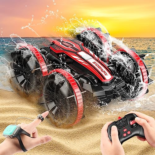 HappyGoLucky Spielzeug ab 3 4 5-10 Jahre Junge, Ferngesteuertes Auto Geschenk Junge 4 5 6 7 8 9 10 Jahre Amphibienfahrzeug Ferngesteuert Monstertruck Kinderspielzeug ab 2 3 4 5 6 Jahre