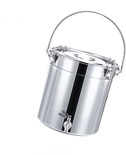 THEGA Suppentopf - Suppentopf Gross, Mit Hahn Suppentopf, 201 Edelstahl Suppeneimer Versiegelter Eimer Transporteimer, Für Wasser Milch Tee Milch Vorratseimer (Size : 7L)