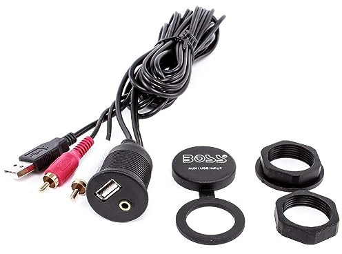 KIT SET PER BOSS AUDIO SYSTEMS MUSB35 adattatore universale usb aux 3.5 mm da utilizzare con qualsiasi radio con input usb/rca, resistente ad acqua, polvere e UV, 1 pezzo